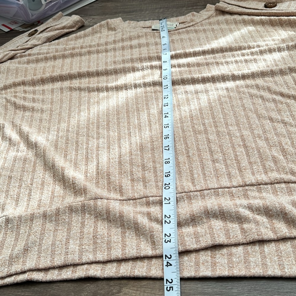 Anthropologie Saturday Sunday Sweater Button Details Pale Orange/Tan Women’s M - Picture 9 of 9